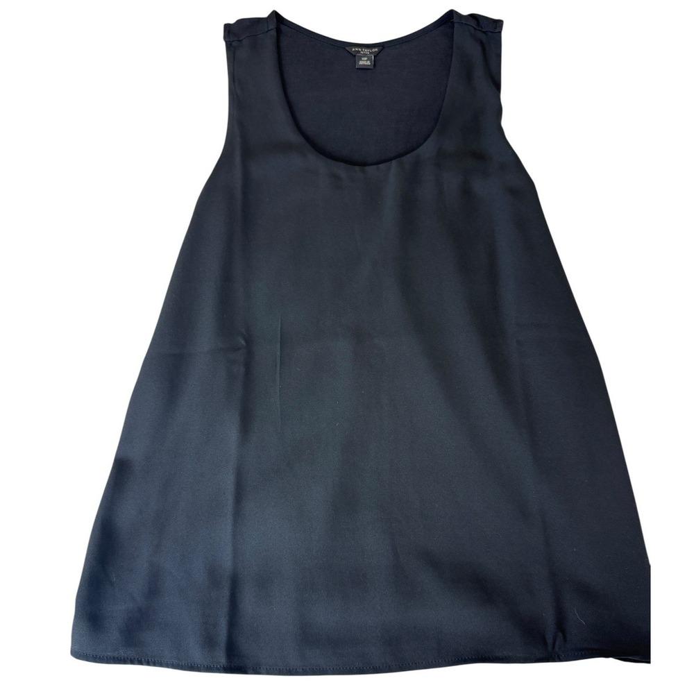 Ann Taylor Petite Black Sleeveless Blouse XSP Shell Top - Picture 4 of 4